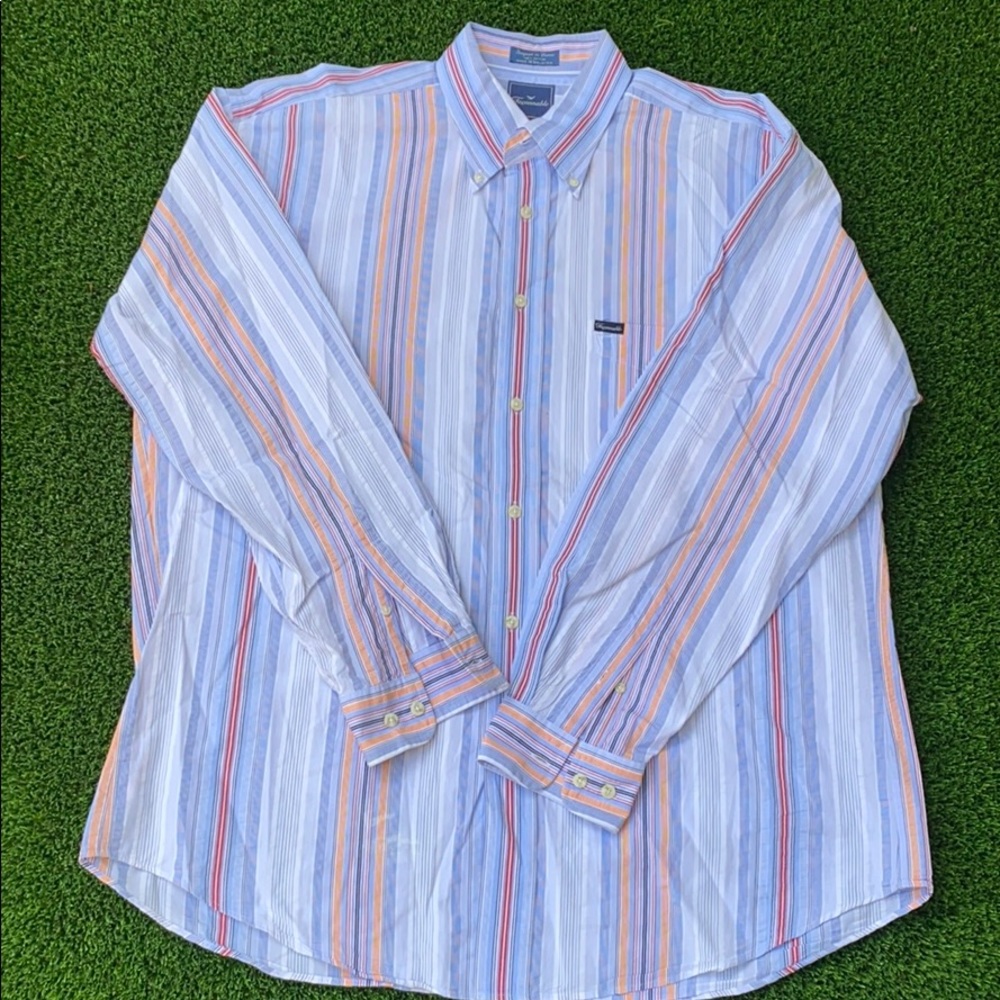 Faconnable striped button down long sleeve shirt